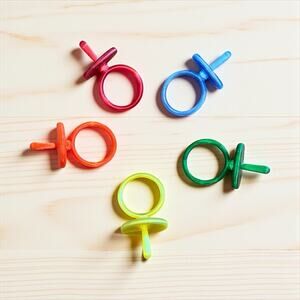 Replacement Pacifier For Cabbage Patch Kid Doll Set Of 5 Translucent Rainbow